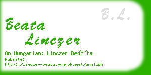 beata linczer business card